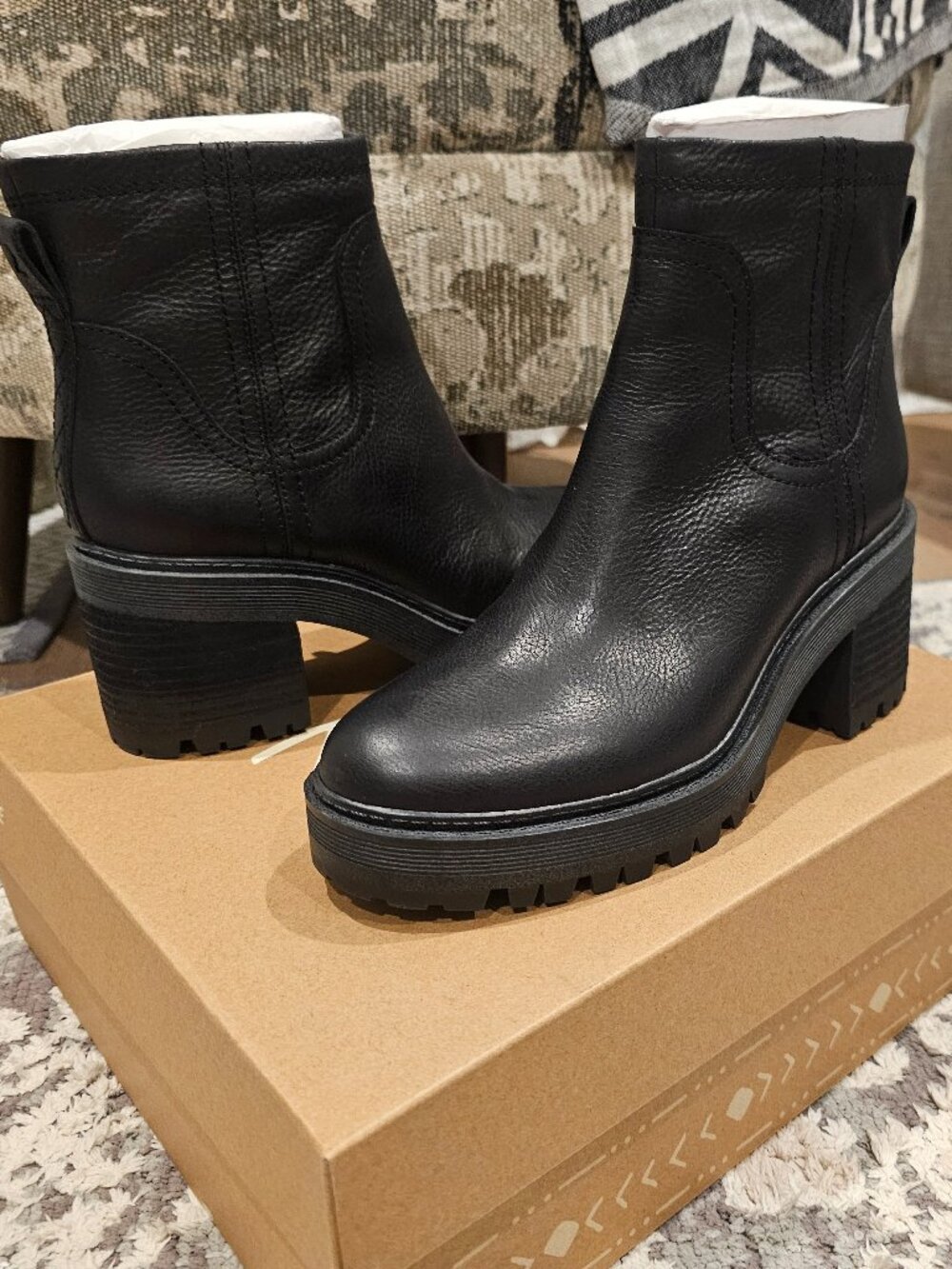 Zodiac Claire Ankle Boots Black Leather SZ 8M